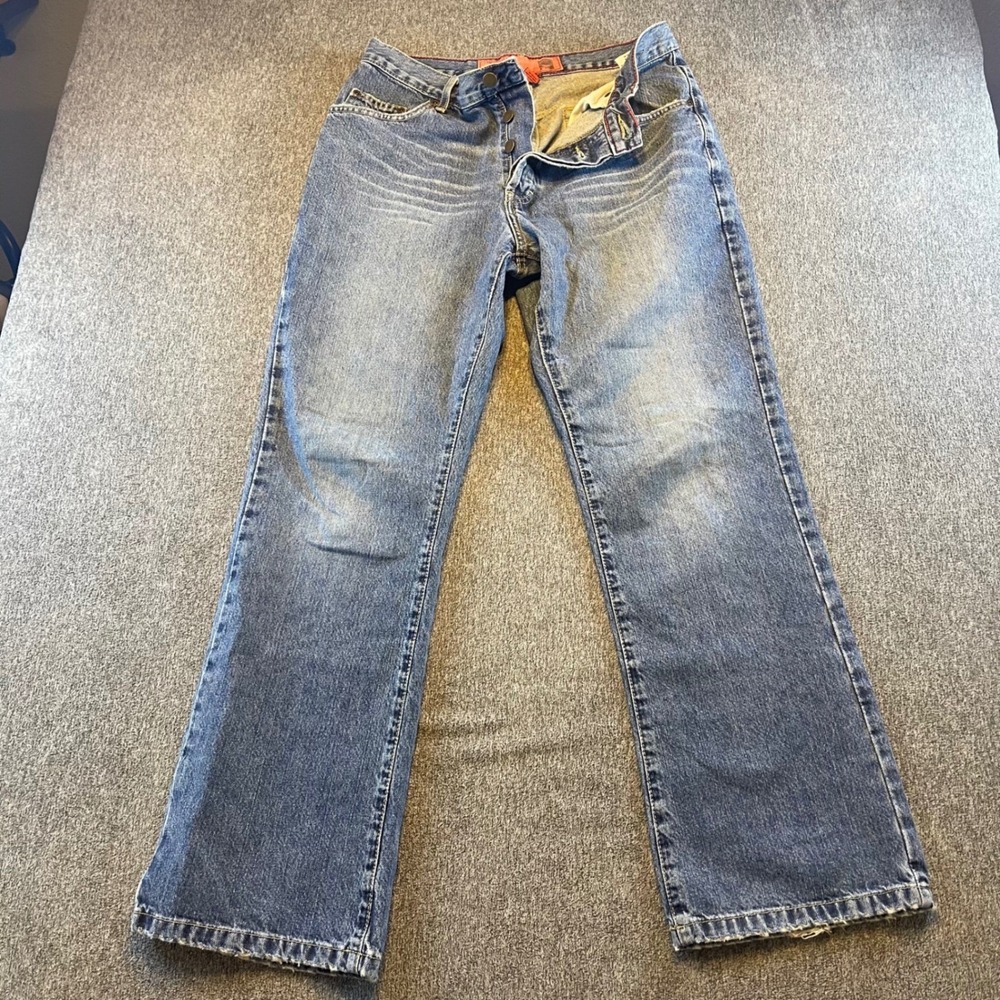 VTG Mossimo Jeans Mens 28x29 Blue Denim Button Fly‎ Distressed Straight Leg